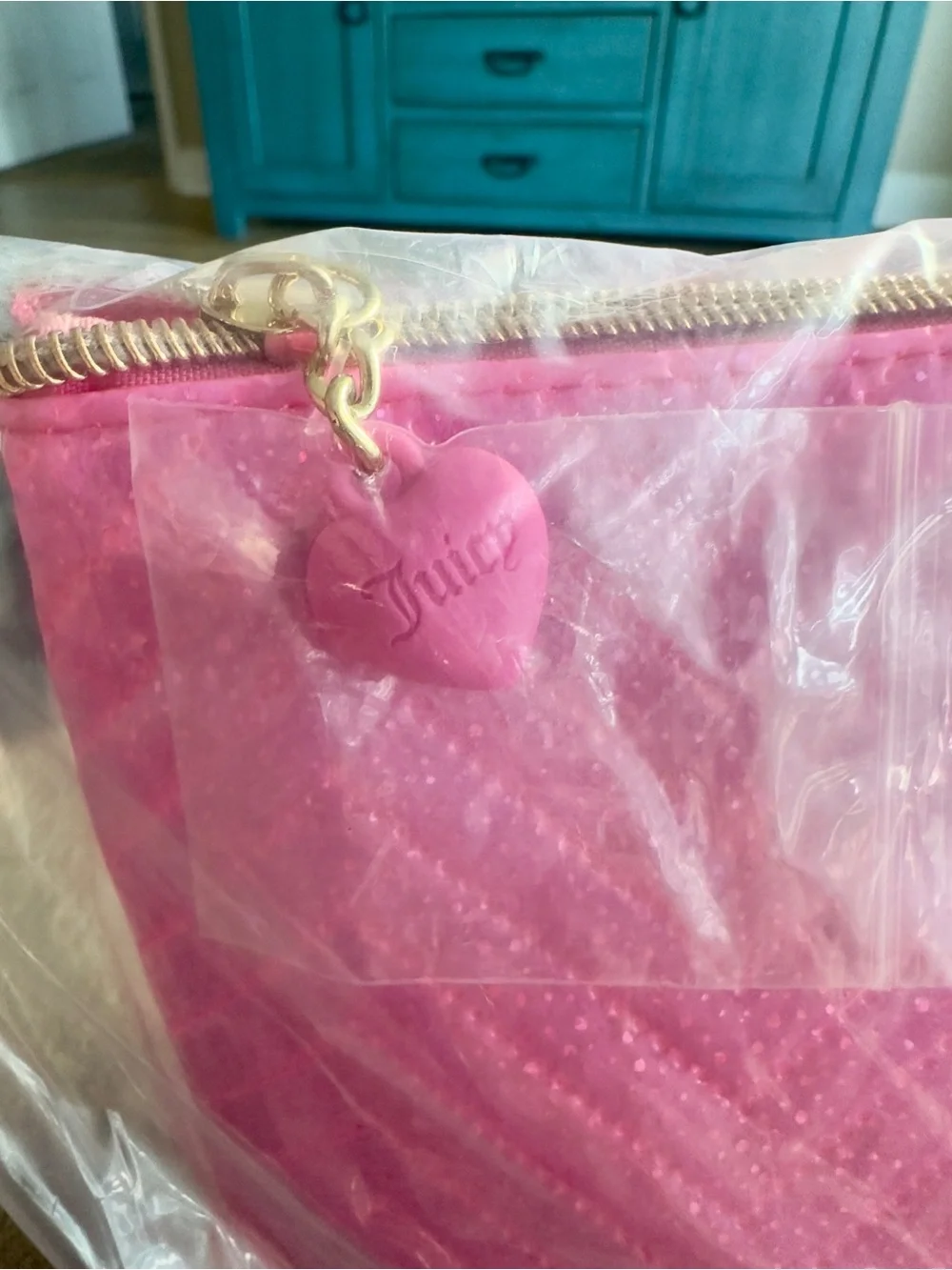Juicy Couture Glitter Pink Cosmetic/Travel Pouch